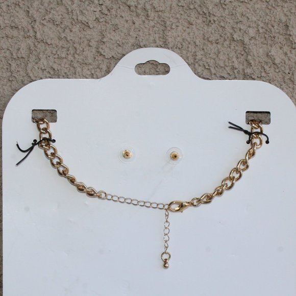 CG Couture Gems rhinestone necklace & earring set GA-5782 brown clear NEW - Picture 3 of 4